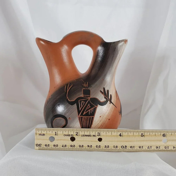 Cedar Mesa Native American Made Pottery Anasazi Rock Art Sandstone Wedding Vase - Picture 5 of 10